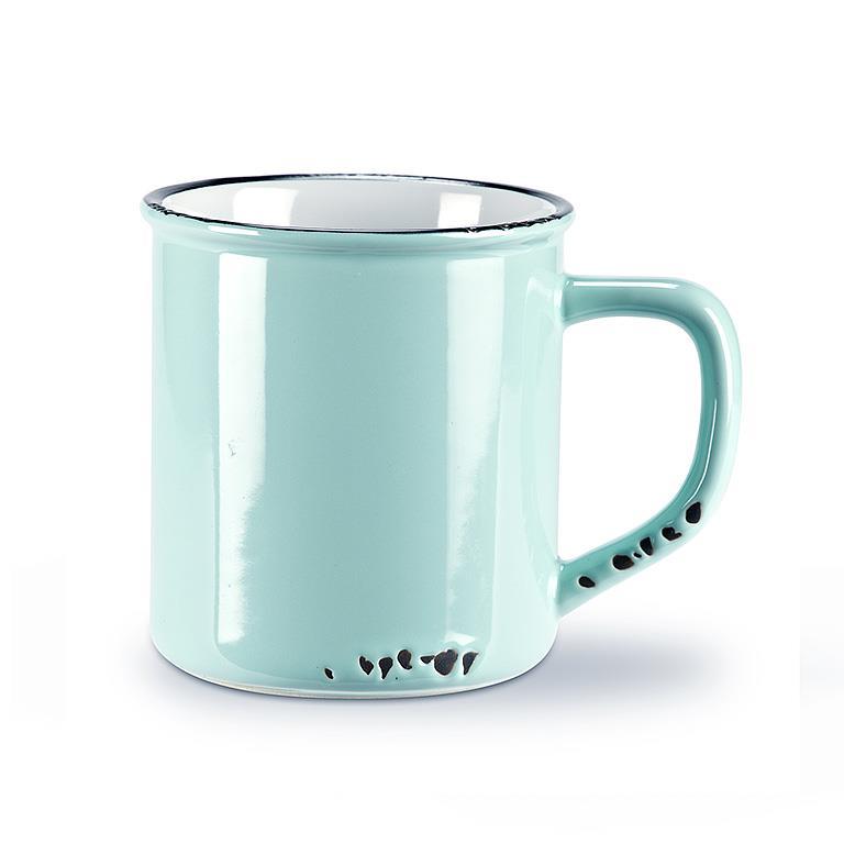 Enamel Look Mug Blue Green 14 oz.