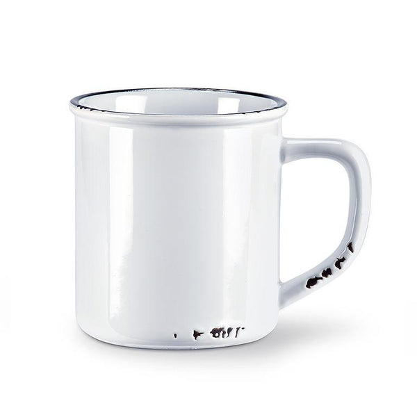 Enamel Look Mug White 14 oz.