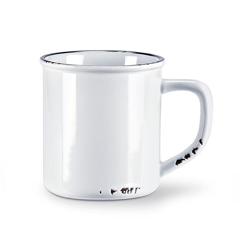 Enamel Look Mug White 14 oz.