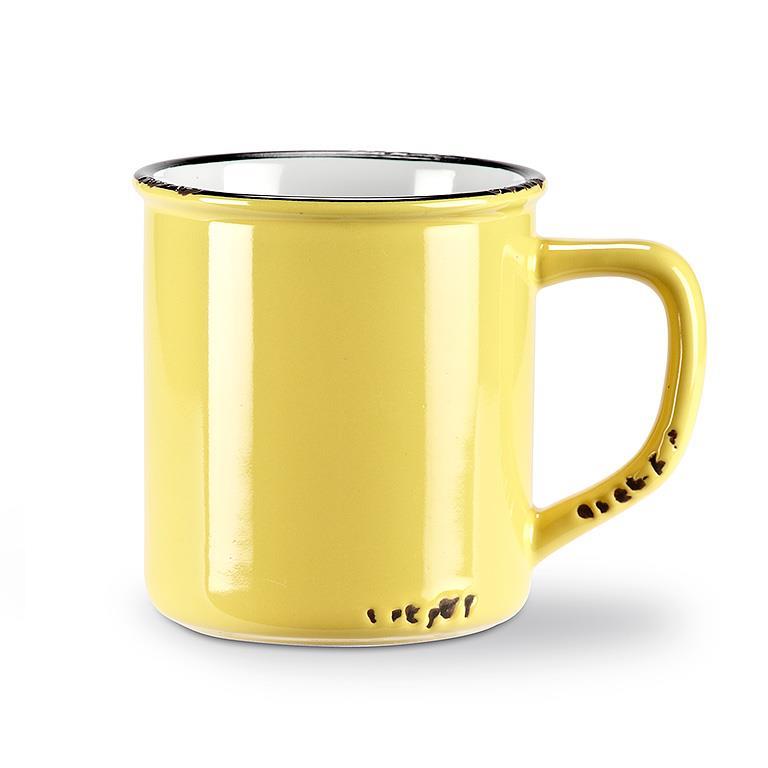 Enamel Look Mug Yellow 14 oz.