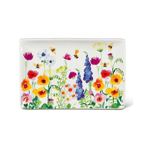 Bee Garden Rectangle Plate 4x6"