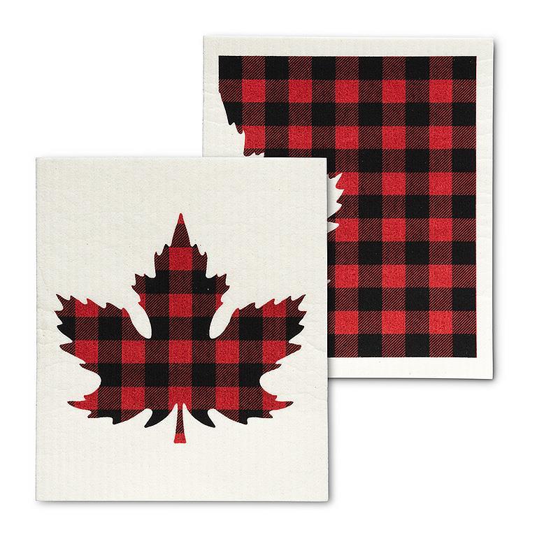 Check Leaf Dishcloths Set of 2