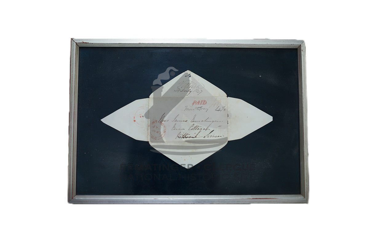 Framed Envelope from Mrs. James Ermatinger